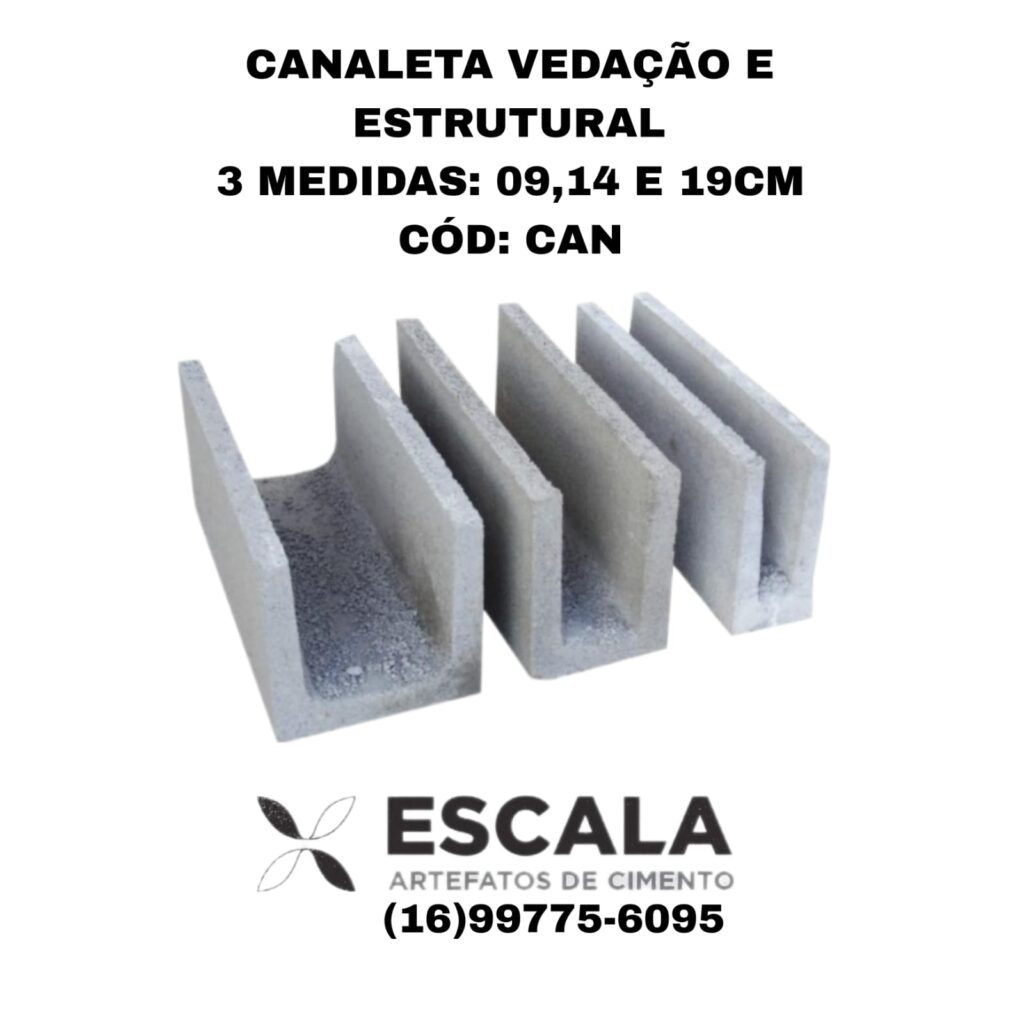 utilizada na construção civil para travamento de paredes, vergas, contravergas e apoio de lajes. Feita de cerâmica ou concreto, ela oferece resistência e facilita a passagem de tubulações.