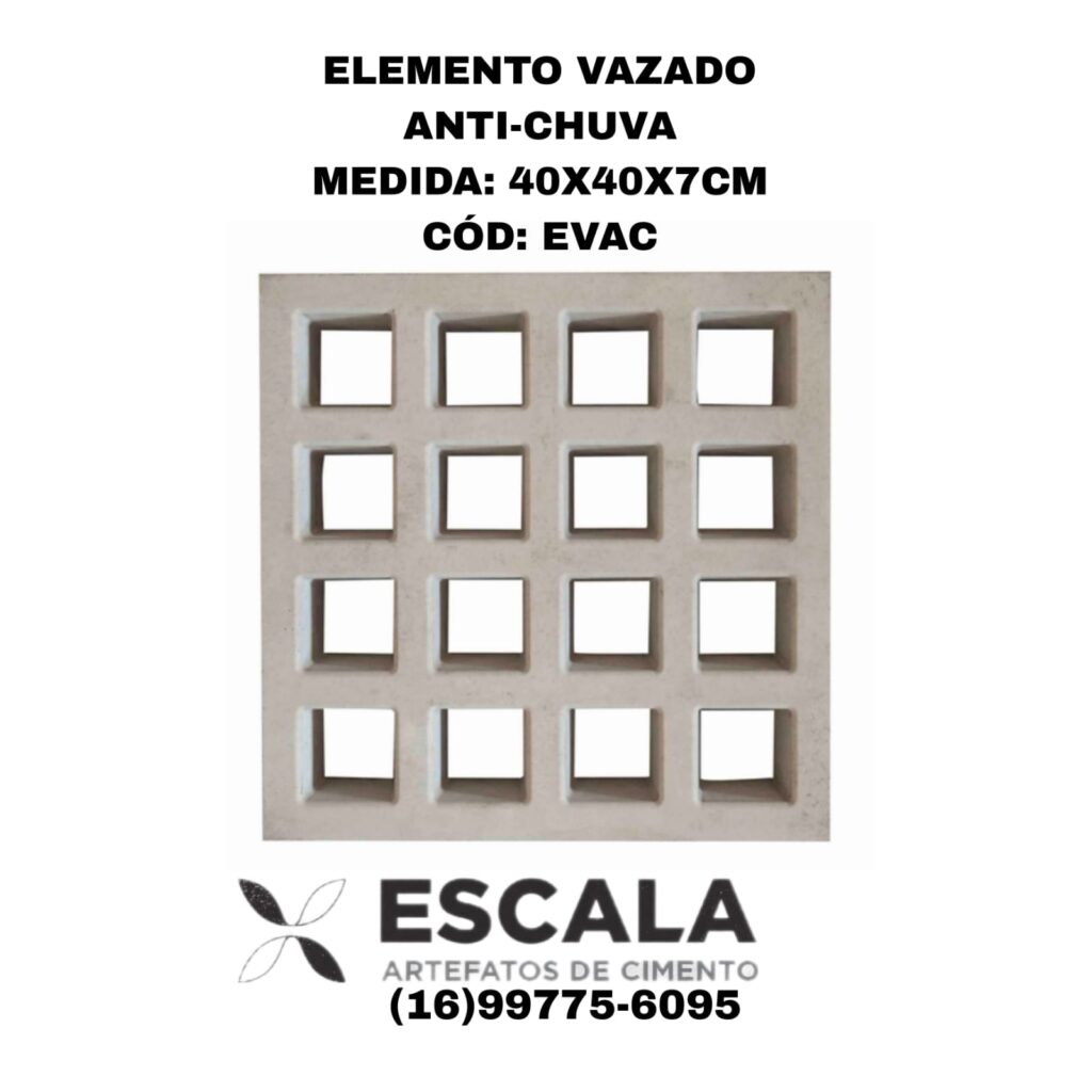 Utilizados na arquitetura para permitir a passagem de luz e ventilação, dividindo espaços de forma elegante e funcional. Feitos de concreto ou cerâmica, eles adicionam um toque de modernidade à decoração.